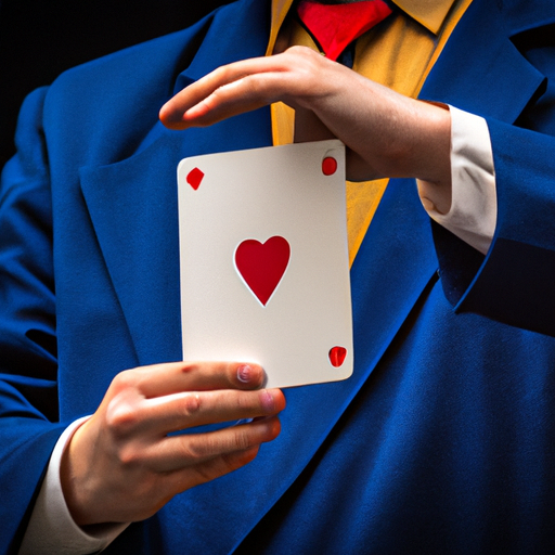 1. תמונה של קוסם מבצע טריק קלפים, כאשר מבטו של הקהל מתמקד לא בקלף אלא במקום אחר.