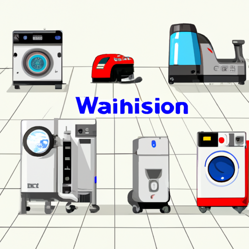 1. תמונה המציגה סוגים שונים של מכונות שטיפת רצפות
